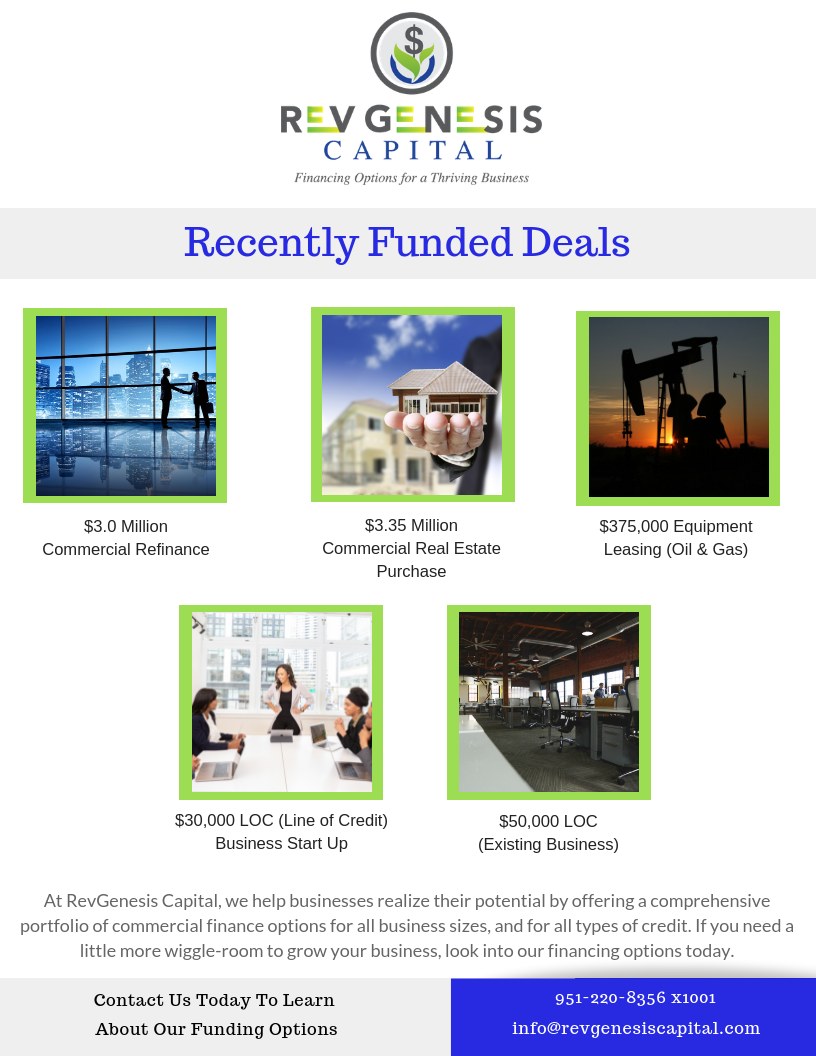 Check Out Some Of Our Recently Funded Deals Check Out Some Of Our Recently Funded Deals